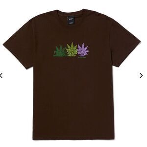 HUF GREEN BUDDY BOUQET T-SHIRT CHOCOLATE XL NWT IN PACKAGING‎